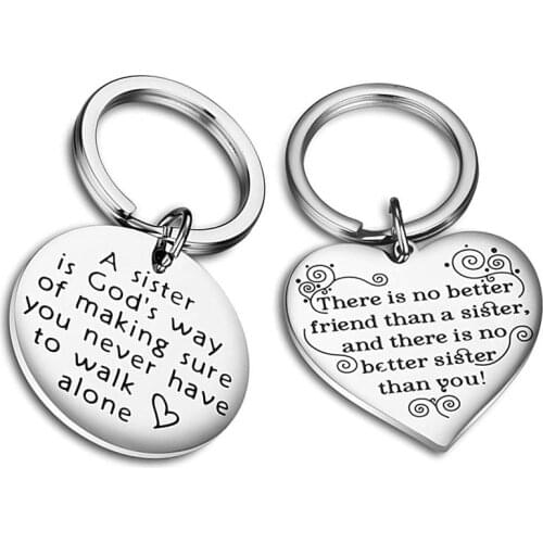 Best Sister Heart Pendants Keychain For Women Fashion Accessories Key Chain Sisters Friendship Keyring Jewelry Birthday Gifts