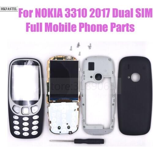 For Nokia 3310 2017 Dual SIM Mobile phone Motherboard with Full housing keypad Cover LCD Display Battery Charger Replace Parts