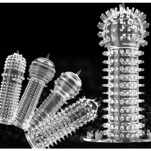 Male Enlargement Reusable Condom Penis Rings Delayed Ejaculation Adult Sex Toys for Man Cock Cover Ring Penis Sleeve