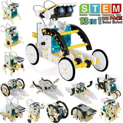 Building Toys 13-in-1 Robot Kit Solar Robot Creation Toy,Educational Science Experiment Kit DIY Robotics Kit Solar Powered STEM