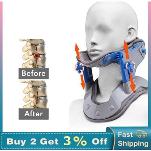 Heating Cervical Neck Traction Device Adjustable Collar Cervical Neck Stretcher Cervical Vertebra Brace Support Device