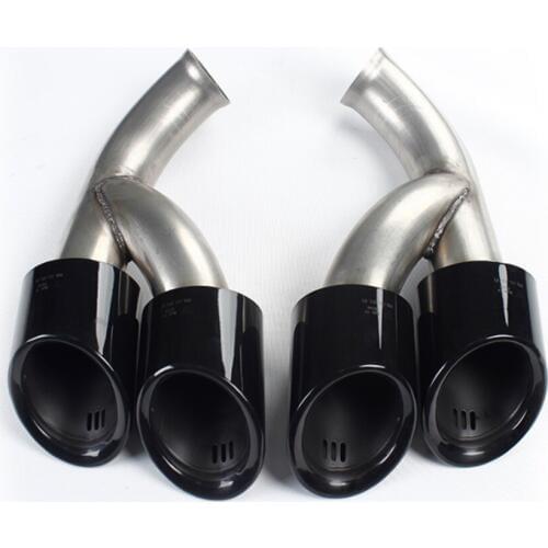 Wotefusi Pair Smoke Black Exhaust Tail Tips Ends Pipes For Porsche Cayenne 2015 2016 [QP1065]