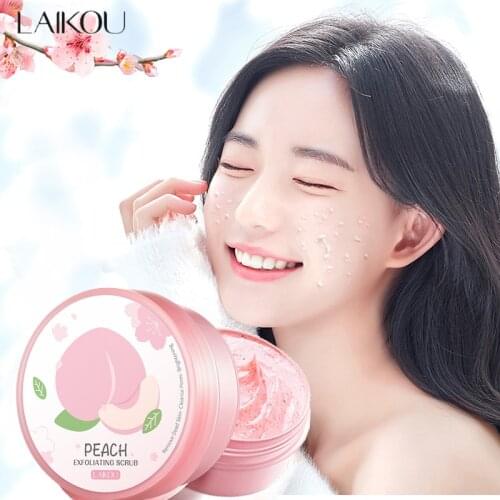 Peach Face Exfoliating Cream Facial Exfoliator Remove Blackhead Clean Pores Gently Smooth Moisturizing Scrub Sakura Essence Care