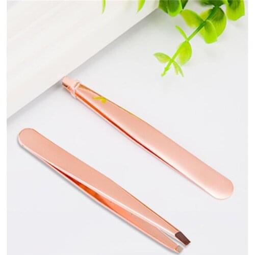 Stainless Steel Eyelash Bevel Top Eyebrow Tweezer Flase Eyelash Nipper Eyelash Assistant Tools Set Beauty Makeup Tools E1186