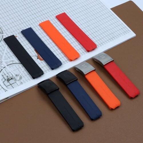 20mm Soft Silicone Watch Band fit for Tissot strap T013 T047 Rubber T-Sport Watch band Waterproof for T013420A T047420A Buckle