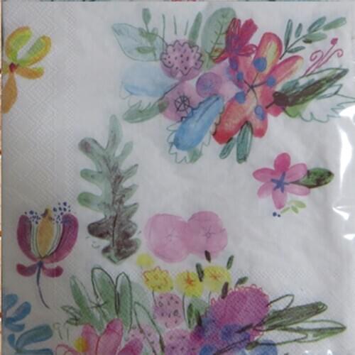 20 3-ply vintage napkins paper cute tissue printed flowers bird decoupage wedding servilletas girl happy birthday party decor