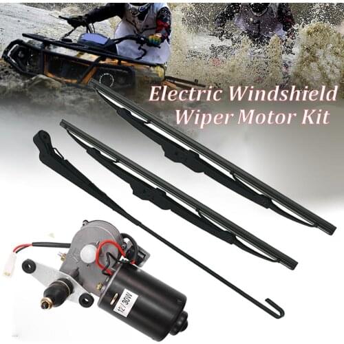 UTV Universal 12 Volt Electric Windshield Wiper Motor Kit for Polaris Ranger RZR 900 for Can Am for Honda for Kawasaki TERYX