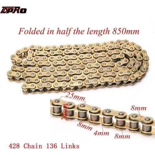 Motorcycle Oil Seal Chain O-Ring 428 chain 136 Link for ATV Quad MX Enduro Supermoto Motard Racing