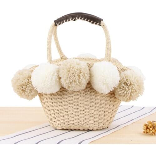Women bag Plant weaving Bucket Korean Totes ladylike handbag for teenage girls aesthetic designer bags women high quality