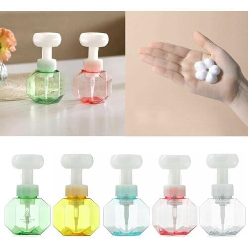 1pc Flower Foam Bottle Foaming Lotion Refillable Bottle Flower Pump Head Soap Shampoo Cosmetic Empty Bottle Bathroom Accessories