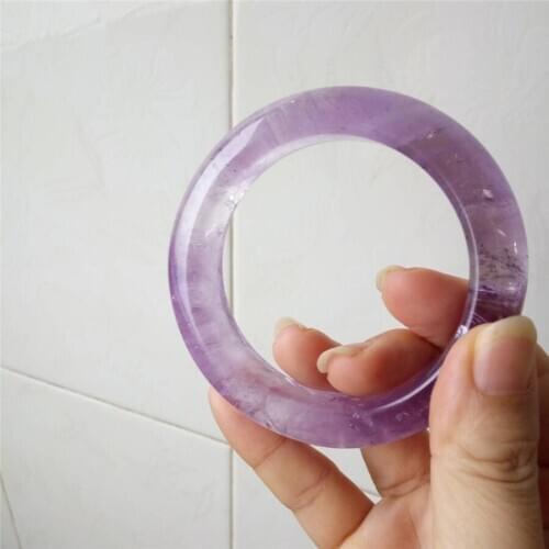 15*11 Genuine Natural Lavender Purple Crystal Lady Bangle AAAA Inner Diameter 58mm