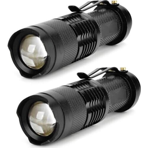 2pcs/ lot) mini LED Flashlight White Light 480lm Q3 1-Mode AA/ 14500 Zooming Flashlight Torch Camping LED Lamp Torchlight