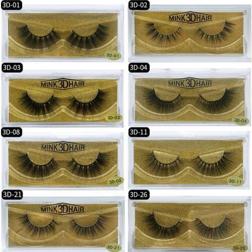 3D Mink eyelash Messy Cross Thick Natural Fake Eye Lashes Professional Makeup Bigeye Eye Lashes Handmade 1pair Glitter Packaging