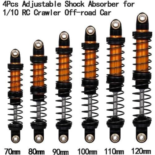 4Pcs Adjustable 70mm 80mm 90mm 100mm 110mm 120mm Adjustable Shock Absorber for 1/10 Traxxas axial scx10 RC4WD D90 D110 RC Car