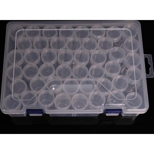 44 Compartment Craft Organizer Plastic Box Jewelry Bead Storage Container Round