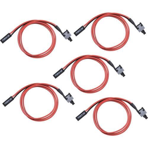 5pcs 2 Pin Power SW PC Desktop Power Cable on /off Push Button ATX Computer Switch Wire Line