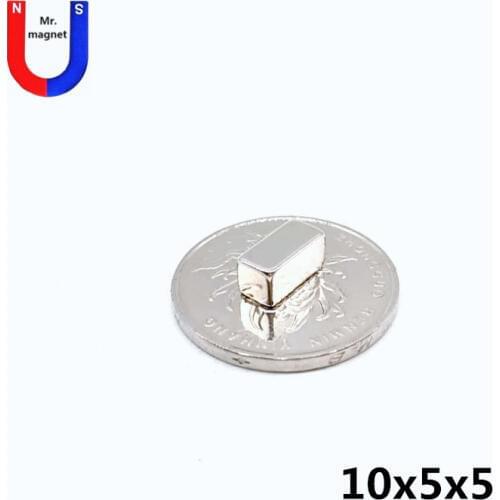 500pcs/lot F 10x5x5 mm N35 Strong Square NdFeB Rare Earth Magnet 10*5*5 mm Neodymium Magnets 10mm x 5mm x 5mm