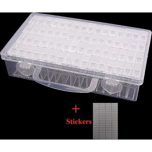 64/128/192 Pcs Diamond Painting Tools Beads Container Rhinestone Diamond Embroidery Stone Storage Accessory Mosaic Convenience