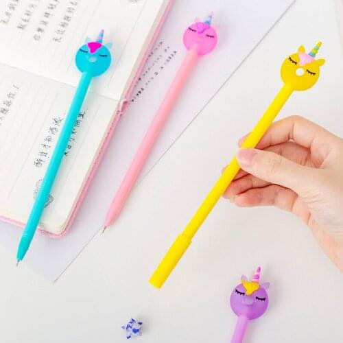 8 Pcs Donut Unicorn Gel Pen Ball Pen Black Student Creative Gel Pen Wholesale