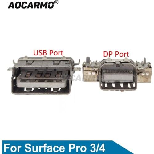 Aocarmo For Surface Pro 3 / Pro 4 USB & DP Port Charger Dock Connector Replacement Parts