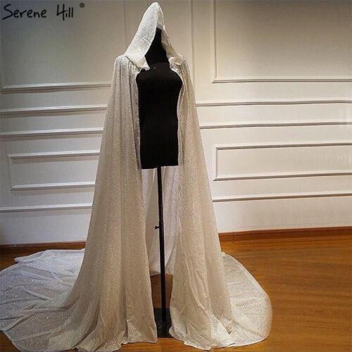 White Luxury Big Train Wedding Accessories 2020 Real Photo Hooded Bridal Jackets LA70030