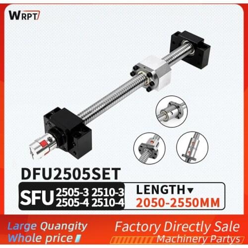Free delivery Length 2050-2550mm SFU2505-3 SFU2505-4 DFU2505-3 SFU2510-3 SFU2510-4 ball screw C7+BKBF20+DSG25H+XB40*65 Coupling