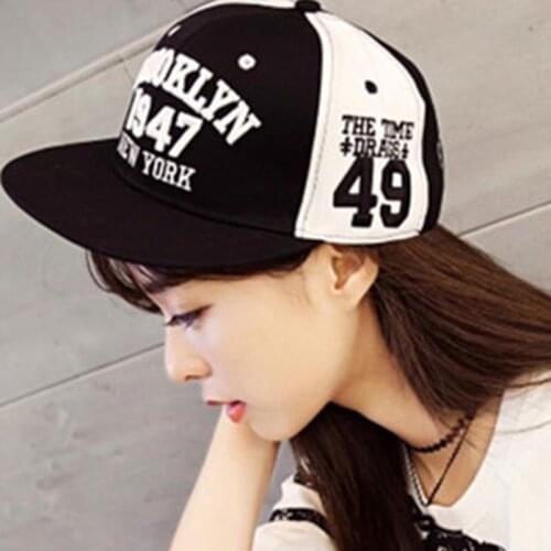Baseball Cap 1947 Digital Embroidery Flat Edge Couple Harajuku Style Fashion Personality Hats Male Hip Hop Hat Female L38