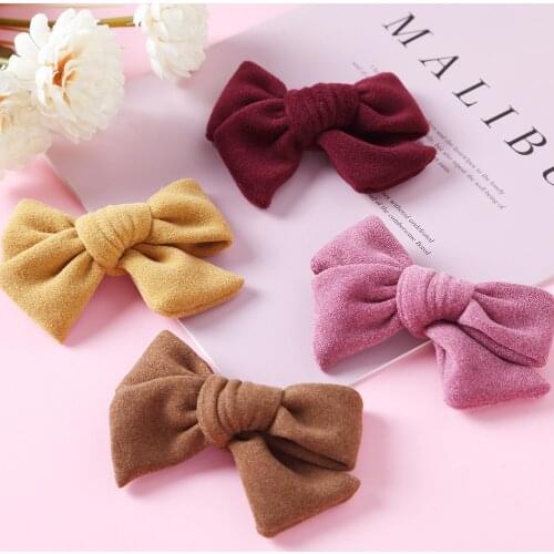 Baby Bows Hair Pins Gilrs Hairclips Princess Barrettes For Childdren Solid Color Hairgrips Cute Infant Spring Party Side Clip
