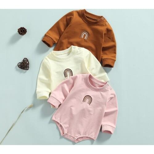 Ma&Baby 0-2Y Newborn Infant Baby Girls Boys Romper Long Sleeve Rainbow Jumpsuit Playsuit Autumn Spring Outfits DD40