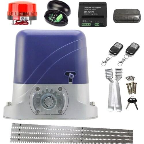 500KG Automatic Sliding Gate Opener Engine with 4M Steel Racks Remote Control Sliding Door Motor Kit Actuator Access Control