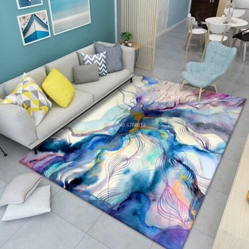 European-style Living Room Coffee Table Bedroom Gold Diamond Velvet Carpet Hallway Study Floor Mats Rectangular Customization