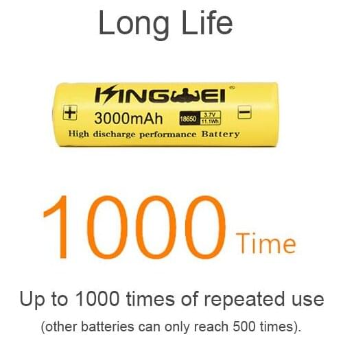 Factory hot sale kingwei 18650 3000MAH 3.7v for bicycle power bank