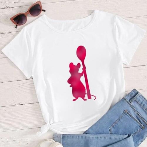 Disney Ratatouille T-shirt Top Tees Perseverance Smart Remy Printed T Shirts Round Neck Y2k Fashion Animation Woman t-shirt