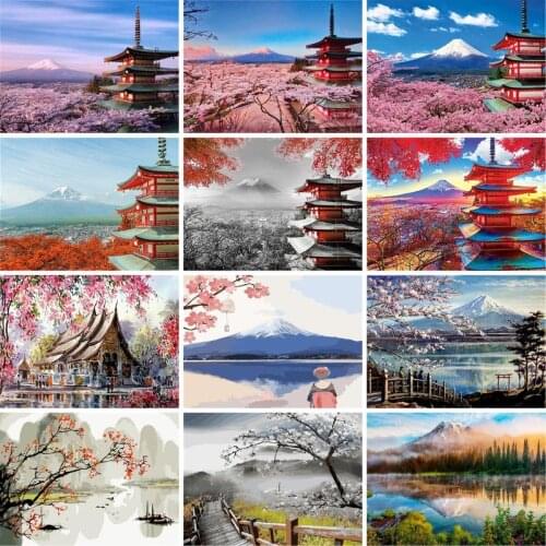 GATYZTORY Painting By Numbers Kits For Adults HandPainted Trees Landscape Modern Wall Art Canvas Painting Diy Gift Arts