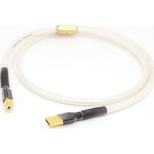Hifi QED Silver-plated Hifi usb Cable, HIFI 6N OCC Type A-B DAC Data USB Cable, HI-END Interconnector Signal Wire