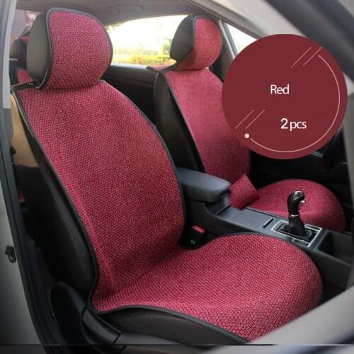 JIAMEN 2 Pcs Car Front Seat Flax Fabrics Car Seat Covers Universal Car seat Cushion Accessories Decorate Protection Covers For C