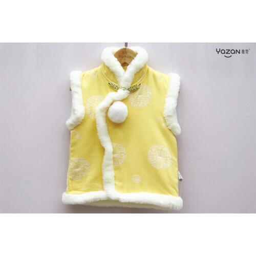Yazan Chinese red tang vest vest boys and girls children wear autumn and winter pluscotton insulation high quality New Year wear