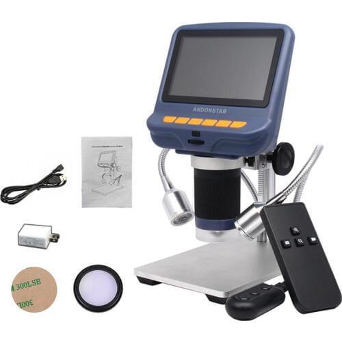 10X to 220X Microscope USB microscopio digital para electronica 4.3inch LCD Display Screen Mikroskop 5 Million Pixels Camera