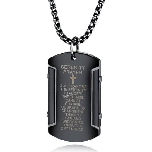 MIQIAO 2021 New Classic Simple Fashion Retro Scripture Stainless Steel Mens Pendant Trendy Boy Party Jewelry Boyfriend Gift