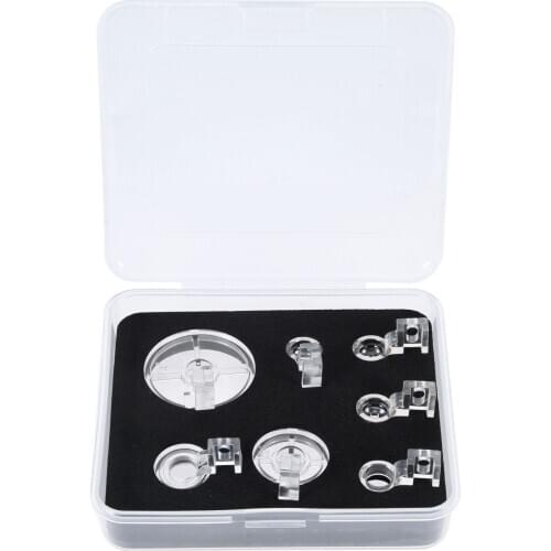7pcs/1box Rule Foot Frame set Low Shank Sewing Machines Hobby Quilt Clear Clarity Echo/Couching/Regular Feet Threadwork Tools
