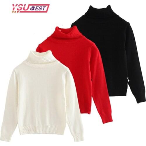 New Sweaters Baby Boys Girls Kids Turtleneck Sweaters Kids Autumn Clothes Winter Knitted Bottoming Boys Sweaters Vetement Enfant