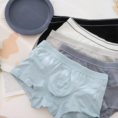 NS015 widened leg stand style mens cotton underwear new cotton mens four corners simple