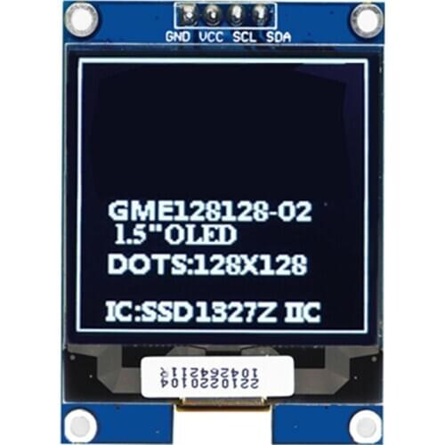 1.5 Inch OLED Screen IIC I2C Interface SSD1327 Display Module 128X128 Resolution 3.3V/5V For Arduino For Raspberry Pi For STM32