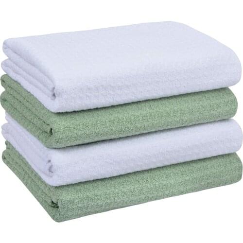 Sinland Microfiber Kitchen Towel Super Absorbent Soft Solid Color Dish Towels Waffle Weave Towel Fast Drying 16InX24In 4 Pack