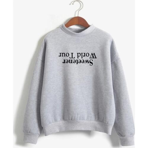Casual Long Sleeve Crewneck Hoodies Autumn Winter Fleece Clothes Tops Sweetener Sweatshirt Ariana Grande World Tour Hoodie Women