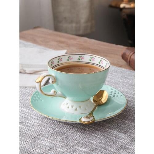 Luxury Ceramic Coffee Cup Saucer Set Bone China Teacup Pot Afternoon Tea Party Milk Jug Sugar Bowl Mug Ware Home Drinkware Gifts