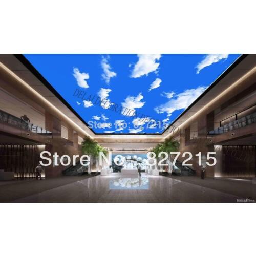 S-0190/ blue sky with cloulds printing stretch ceiling film sound absorbing construction material similar as ceiling panel