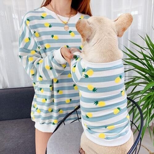 Pet Family Clothes Pineapple Pet Shirt Clothing for Small Medium DogsPug French Bulldog Spring Autumn Dogs Clothing Ropa Perro