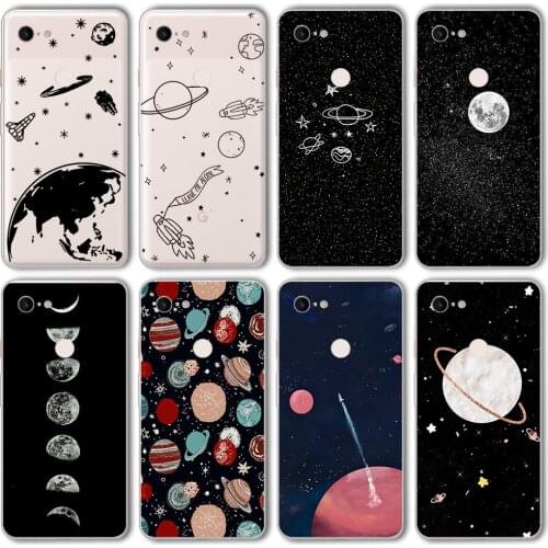 Ciciber Funda Case for Google Pixel 5 4 3 2 XL Capa Silicone for Google Pixel 4a 3a XL Luxury Vogue Fashion Space Planet Moon
