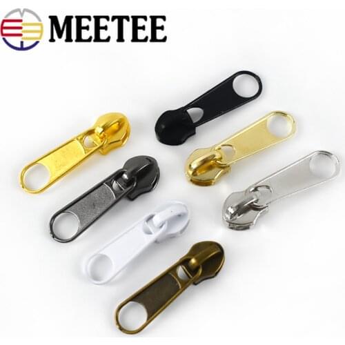 50pcs Meetee 5# Zipper Sliders for Nylon Zippers DIY Bags Clothes Pillow Luggage Zip Head Pullers Repair Kits Sewing Accessories